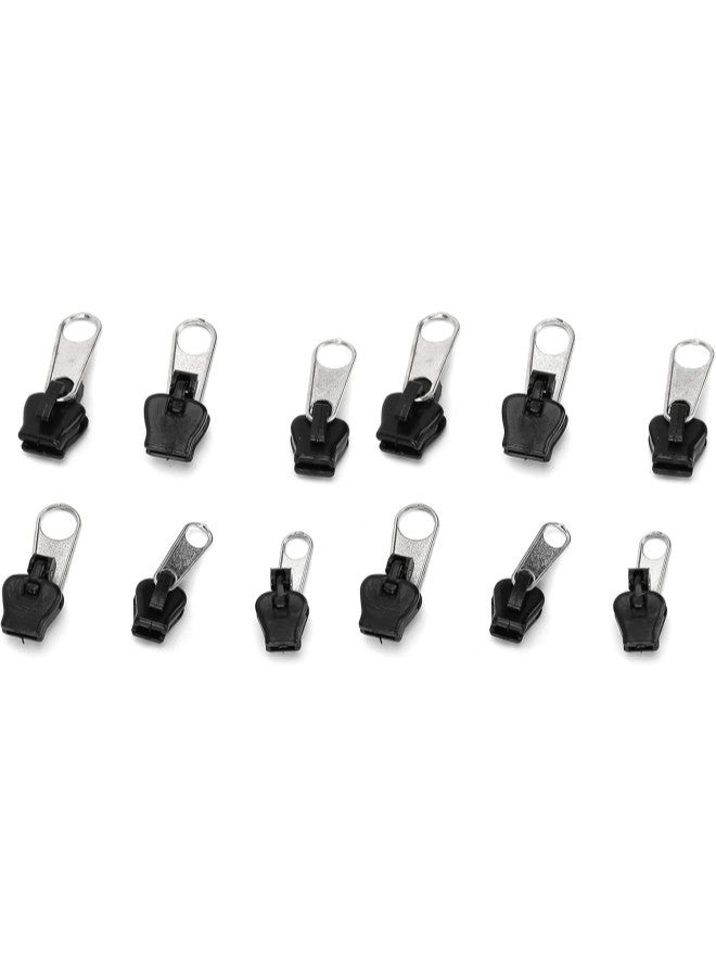 klarako Zipper Head 12Pcs Universal Zipper Head Repair Kit Replacement for DIY Jackets Jeans Trousers Coats Wallets 3kind Size(Silver) - Image 5