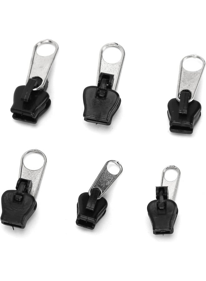 klarako Zipper Head 12Pcs Universal Zipper Head Repair Kit Replacement for DIY Jackets Jeans Trousers Coats Wallets 3kind Size(Silver) - Image 2