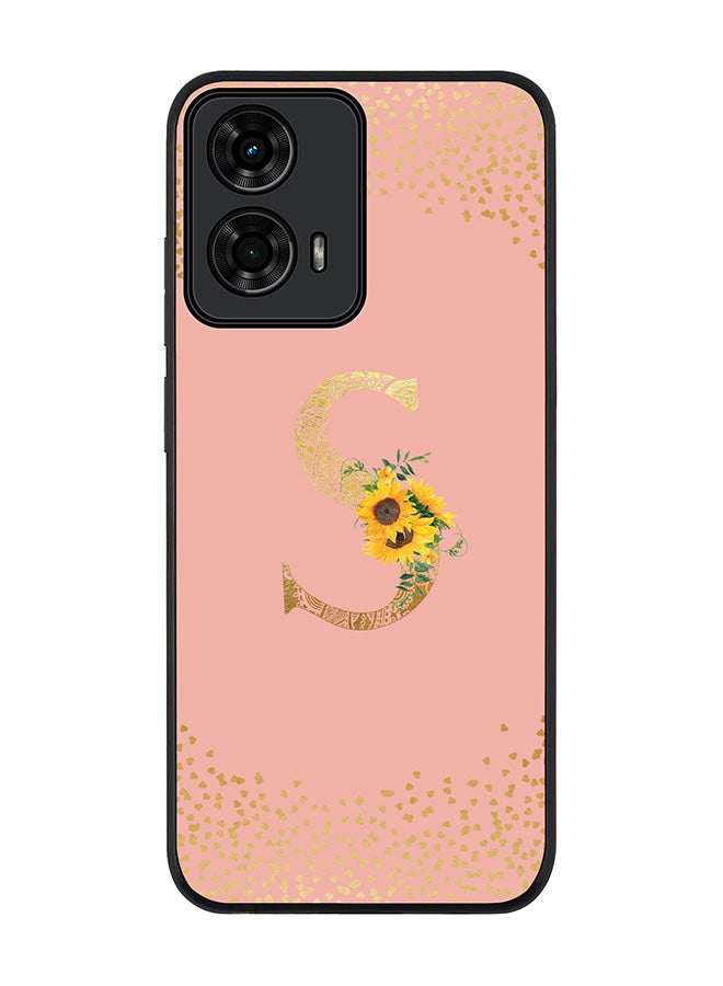 Stylizedd For Motorola Moto G04 / G04s Case,Slim fit Camera Protection, Shockproof Thin Phone cover - Custom Floral Monogram - S (Rose Pink ) - Image 1