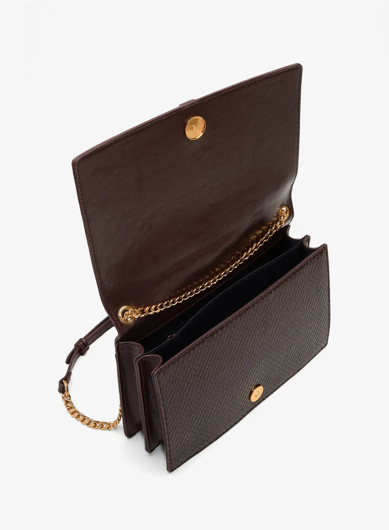 Aldo  Aldo Womens Medium Brown Magnetic Snap Sling Bag for Women | Best Price UAE