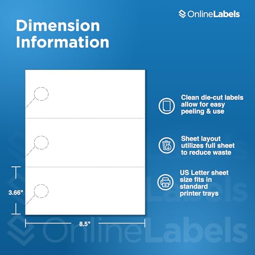 Online Labels Door Hangers - 8.5 x 3.66 - Cardstock - Pack of 300, 100 Sheets - Inkjet/Laser Printer - Online Labels - Image 3