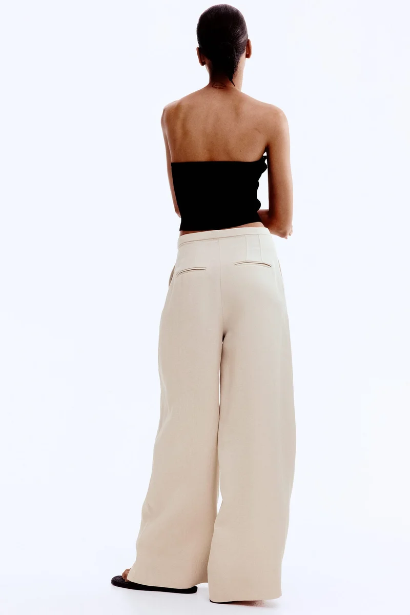 H&M Wide linen-blend trousers
