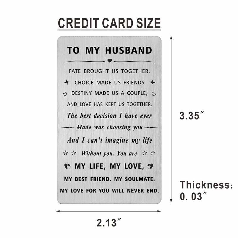 SOUSYOKYO Husband Valentines Day Card from Wife, Personalized I Love My Husband Birthday Gift Ideas, Mens Fathers Day Anniversary Card for Him - Image 2