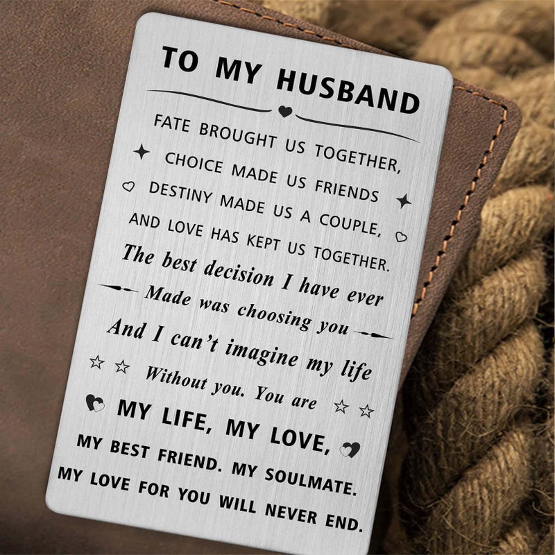 SOUSYOKYO Husband Valentines Day Card from Wife, Personalized I Love My Husband Birthday Gift Ideas, Mens Fathers Day Anniversary Card for Him - Image 5