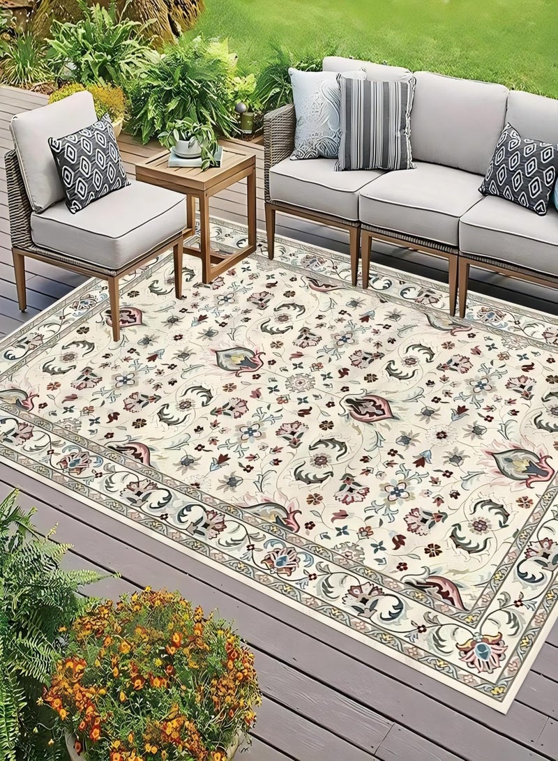 جو توي سجادة بوهيمي قابلة للغسل وقابلة للطي ومضادة للانزلاق ومضادة للبقع مناسبة لغرفة النوم وغرفة الطعام والممر والمكتب ومدخل المطبخ سجادة غرفة نوم مقاس 200 × 300 سم - Image 1