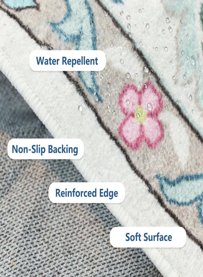 جو توي سجادة بوهيمي قابلة للغسل وقابلة للطي ومضادة للانزلاق ومضادة للبقع مناسبة لغرفة النوم وغرفة الطعام والممر والمكتب ومدخل المطبخ سجادة غرفة نوم مقاس 200 × 300 سم - Image 4