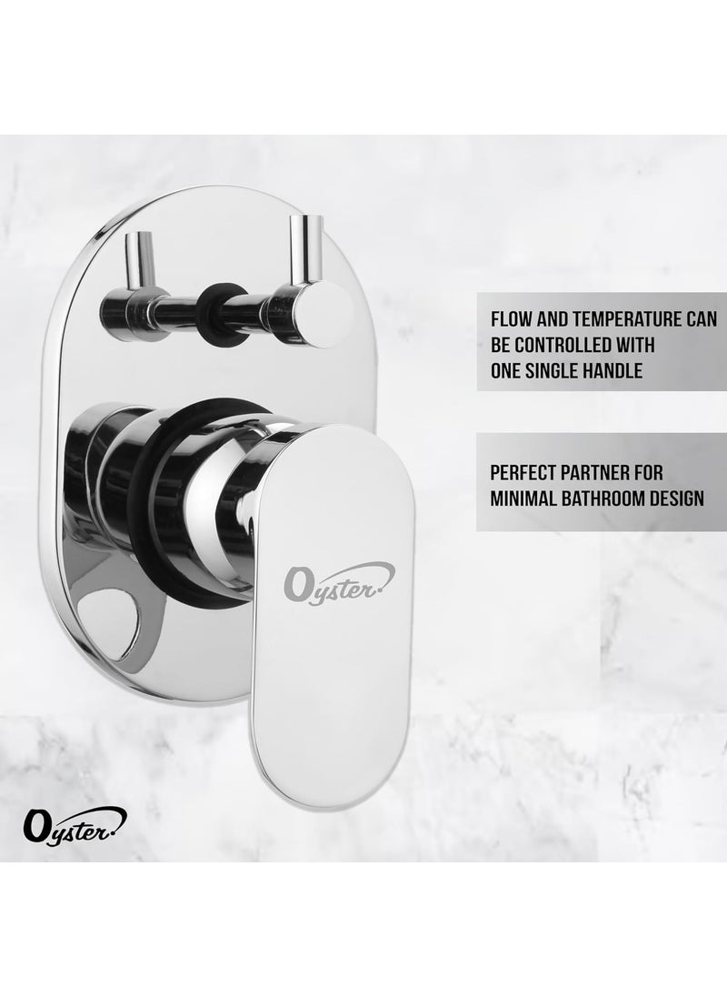 T&FOYSTERGOLD Oyster Opal Brass High Flow Diverter Full Set For Bathroom Concealed Body With Head Showers and Bath Tub Spout Shower Set For Bathroom Bathroom Mixer Set Chrome  - Image 5