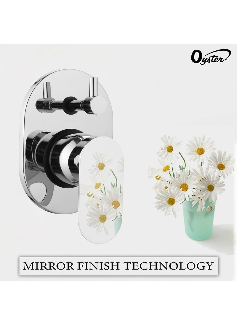 T&FOYSTERGOLD Oyster Opal Brass High Flow Diverter Full Set For Bathroom Concealed Body With Head Showers and Bath Tub Spout Shower Set For Bathroom Bathroom Mixer Set Chrome  - Image 2
