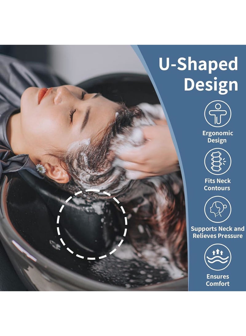 SYOSI Shampoo Bowl Neck Cushion, Ergonomic Silicone Hair Washing Neck Support Pillow, Non-Slip Spa and Salon Shampoo Tray Neck Rest, Comfortable Hairdressing Sink Accessory for Hair Care, Black - Image 5