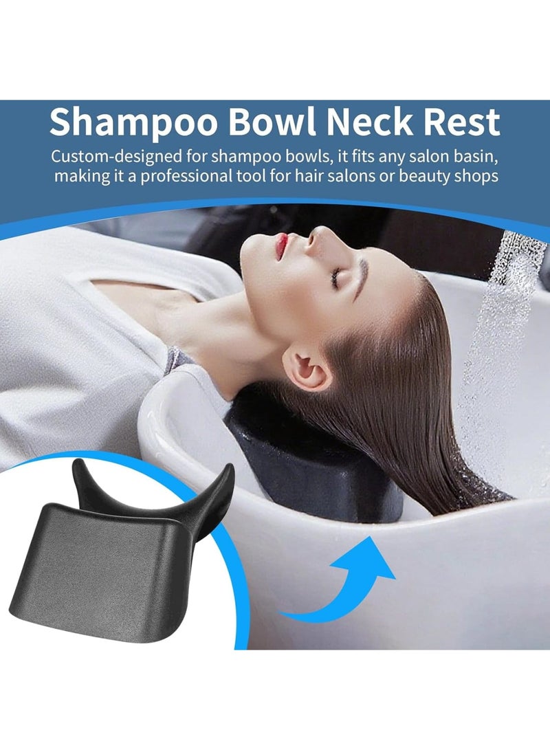 SYOSI Shampoo Bowl Neck Cushion, Ergonomic Silicone Hair Washing Neck Support Pillow, Non-Slip Spa and Salon Shampoo Tray Neck Rest, Comfortable Hairdressing Sink Accessory for Hair Care, Black - Image 2
