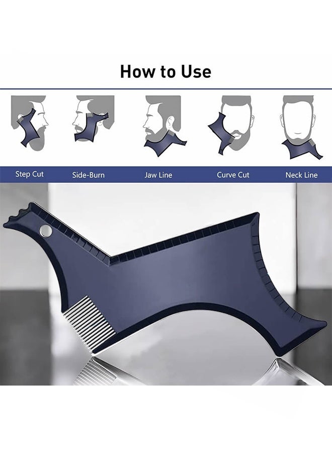 Black Beard Shaper Template - All-in-One Beard Styling Tool with Comb for Men - Image 4