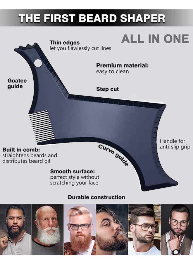 Black Beard Shaper Template - All-in-One Beard Styling Tool with Comb for Men - Image 3