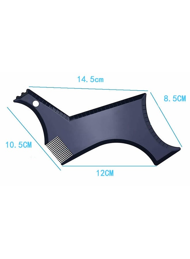 Black Beard Shaper Template - All-in-One Beard Styling Tool with Comb for Men - Image 2