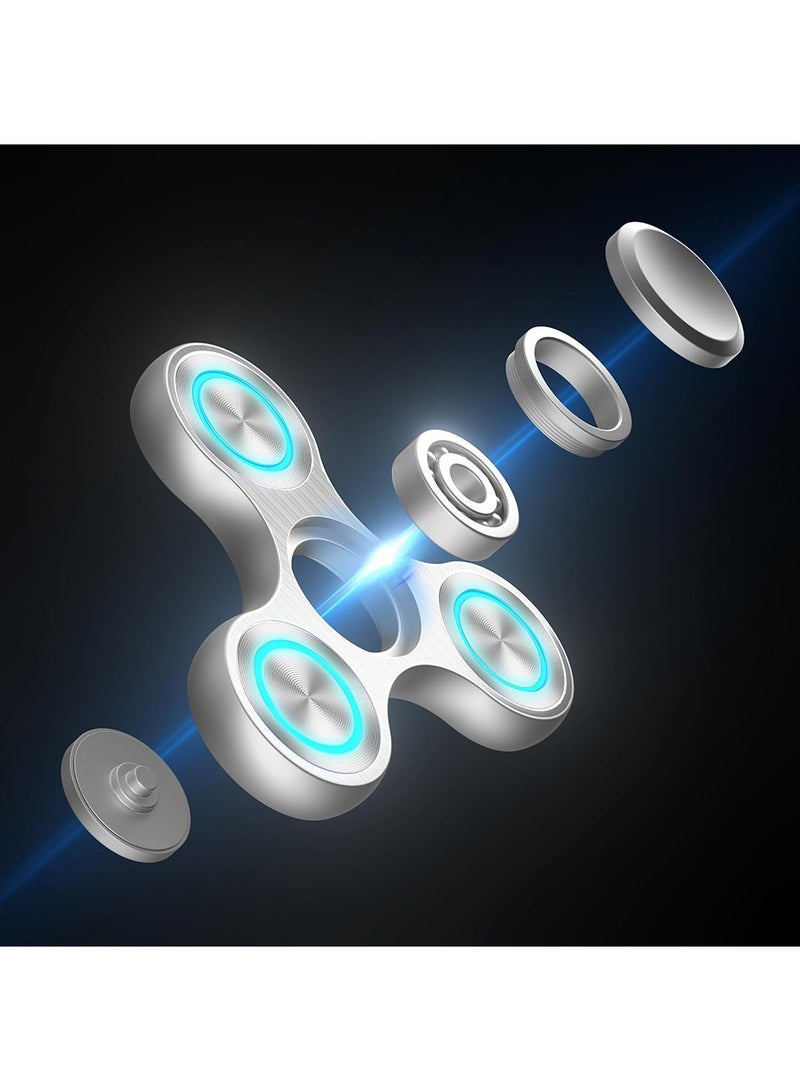 Fidget Spinners Toy, Metal Stainless Steel Bearing High Speed 4-8 Min Spins, EDC ADHD Stress Anxiety Relieves Fidgets Finger Toys, Novelty Gift for Kids and Adults, Silver - Image 4