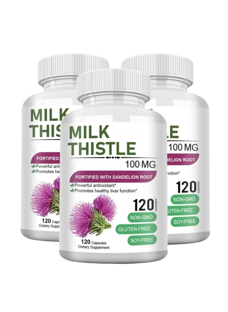 Silymarin Milk Thistle Extract 100mg, Liver Support and Detox, 120 Veg Capsules, Powerful Antioxidant for Liver Health and Cleansing
