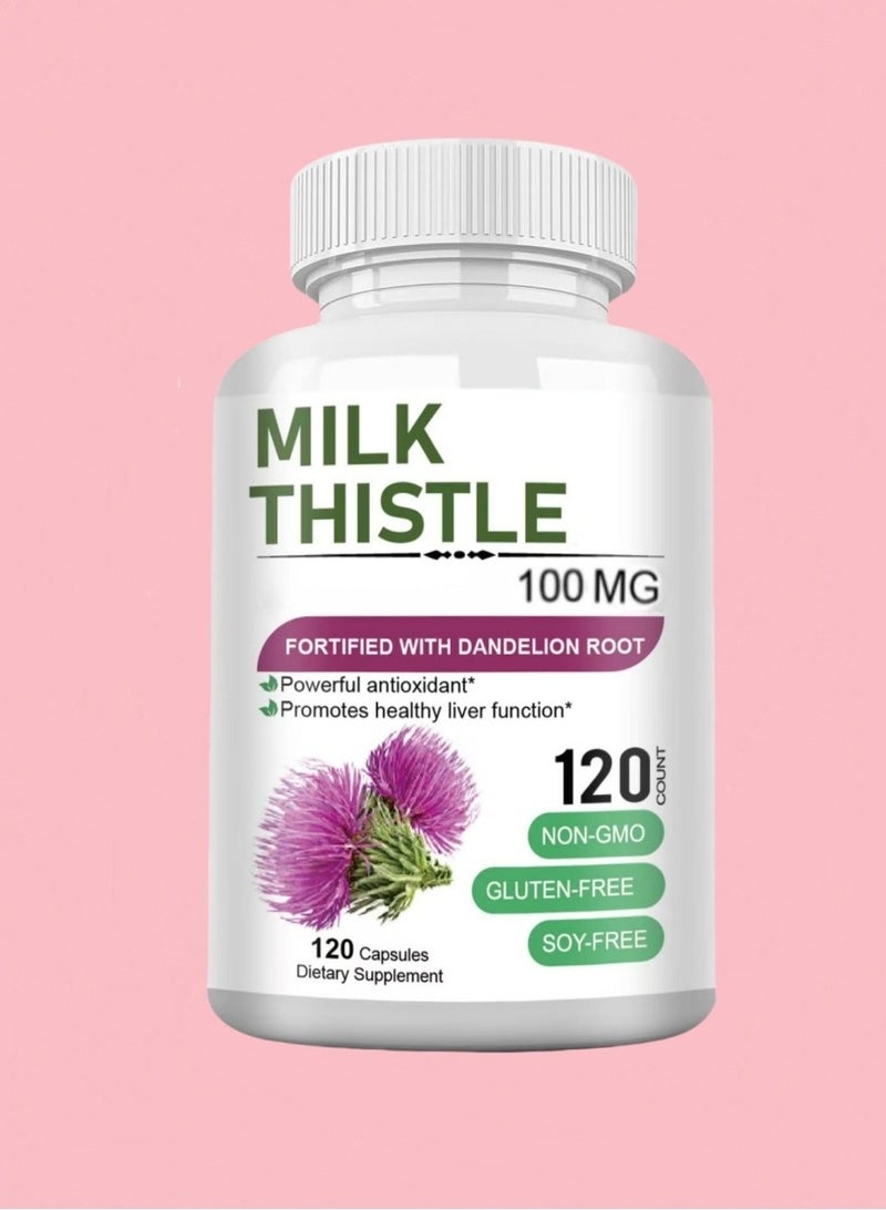 وينز تاون مستخلص حليب سيليمارين 100 ملغ ، دعم الكبد وإزالة السموم ، 120 كبسولات خضار ، مضادات الأكسدة القوية لصحة الكبد والتطهير - Image 5