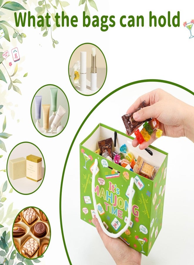 ForraFun 20 Pcs Mahjong Gift Bags Bulk with Handles Bow Small Mahjong Lover Gift Treat Candy Goodie Bags Mini Party Decorations for Women Men Game Night Birthday Party Supplies - Image 4