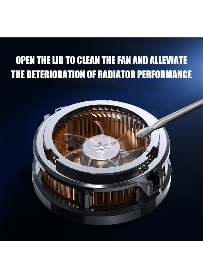 Memo Magnetic Phone Cooler, Portable Phone Cooling Fan, Universal Phone Fan Cellphone Radiator for Tiktok Live Streaming ect (Black+Orange) - Image 3