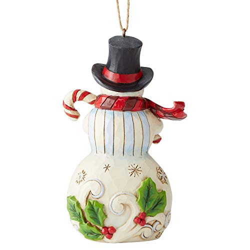 Enesco Jim Shore Heartwood Creek Snowman with Candy Cane Hanging Ornament 475 Inch Multicolor - Image 3
