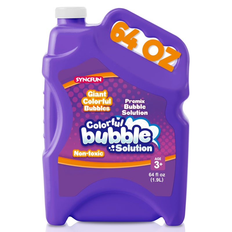 SYNCFUN 64 oz Premixed Bubble Solution 19L Giant PreMix Refill Solution for Bubble Machine Wands Blower Easter Outdoors Activity No Mixing or MeasuringPurple - Image 3