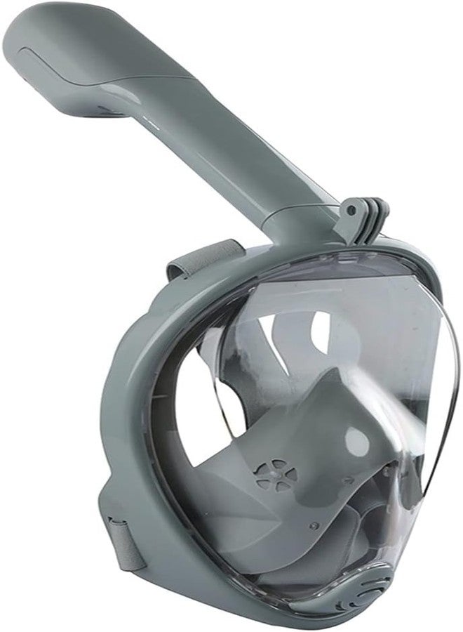 MUGATH Snorkel Mask,180°View Snorkelling Mask with Panoramic Full Face Design-Sports Camera Compatible Diving Mask with Anti-Fog and Anti-Leak Technology for Adults and Kids(Gray L/XL) - Image 1