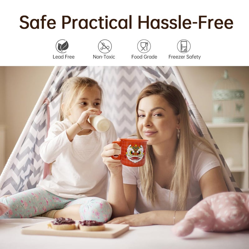 COLOR MAGIC Ceramic Coffee Mugs Set Of 2,14 oz Coffee Cups With Handle, Large Coffee Mugs Perfect For Cappuccino, Latte, Americano, Tea Bag, Beverage - Image 2