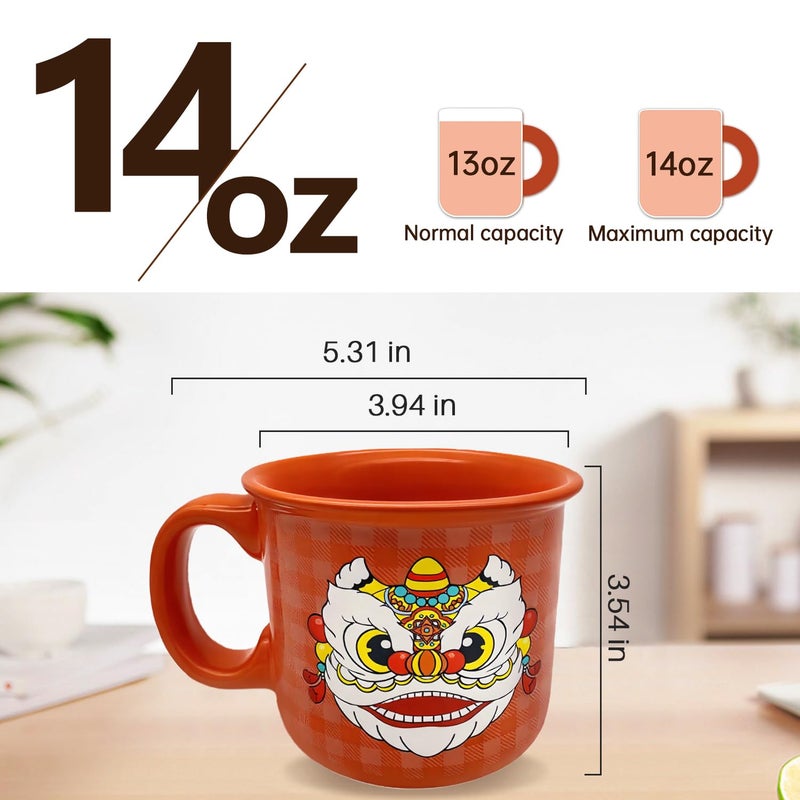 COLOR MAGIC Ceramic Coffee Mugs Set Of 2,14 oz Coffee Cups With Handle, Large Coffee Mugs Perfect For Cappuccino, Latte, Americano, Tea Bag, Beverage - Image 3