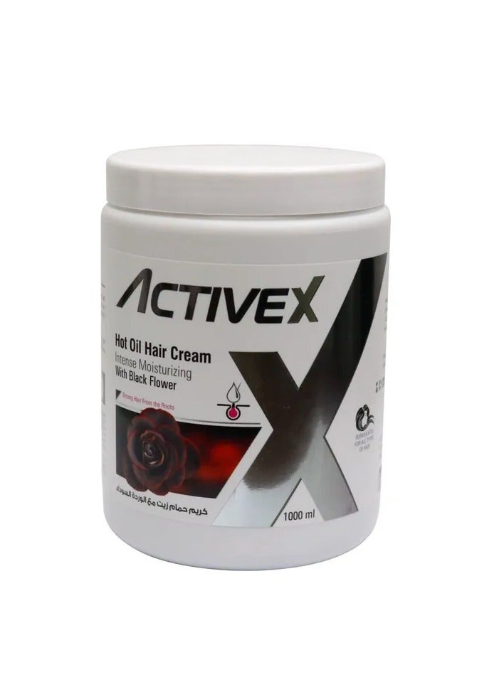ActiveX Hot Oil Hair Cream 1000 Ml - Black Flower | Deep Nourishment and Strengthening