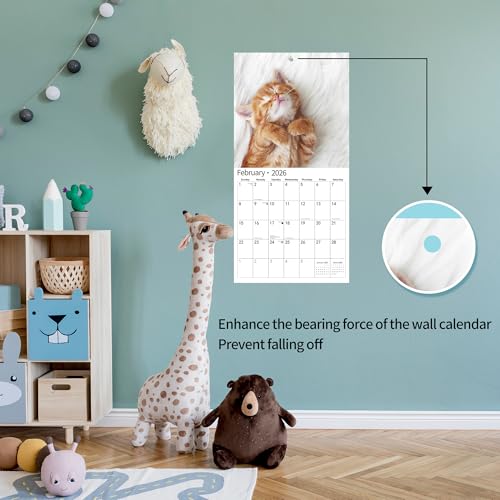 windrio 2026 Wall Calendar,Calendar 2026, November 2025 - December 2026, Wall Calendar Baby Kitten, 12" x 24" Opened,Full Page Months Thick & Sturdy Paper for Calendar Organizing & Planning - Image 4