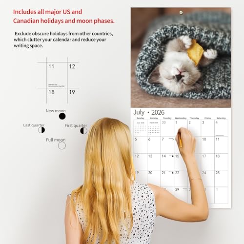 windrio 2026 Wall Calendar,Calendar 2026, November 2025 - December 2026, Wall Calendar Baby Kitten, 12" x 24" Opened,Full Page Months Thick & Sturdy Paper for Calendar Organizing & Planning - Image 5