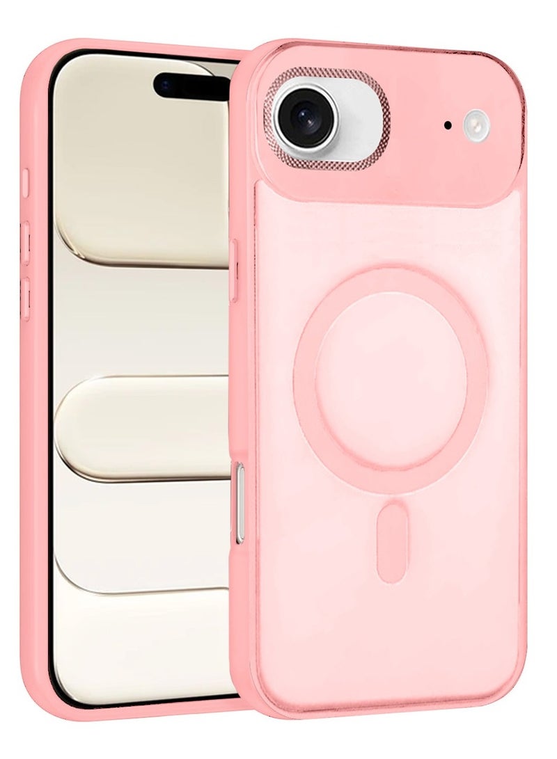 Techie حافظة أبل آيفون 17 إير ماغسيف - غطاء خلفي وردي غير لامع شفاف مغناطيسي مع واقي عدسة كاميرا مرتفع - Image 1