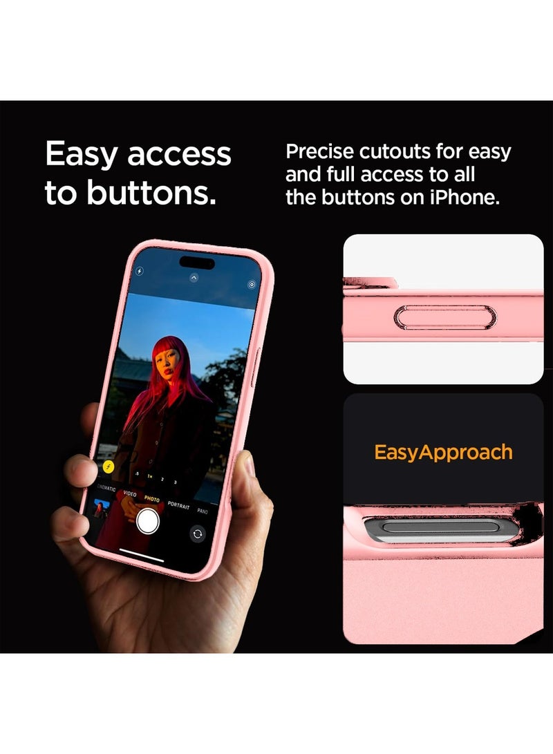 Techie حافظة أبل آيفون 17 إير ماغسيف - غطاء خلفي وردي غير لامع شفاف مغناطيسي مع واقي عدسة كاميرا مرتفع - Image 4