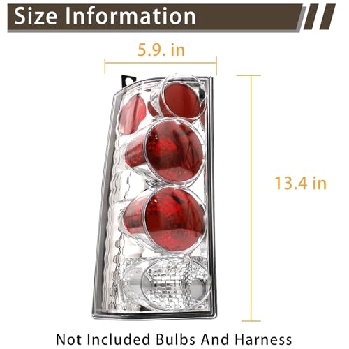 MiKaFex Tail Light Halogen Compatible With 2003-2023 Chevy Express GMC Savana Van 1500 2500 3500 Driver and Passenger Side White Rear Brake Lamps - Image 5