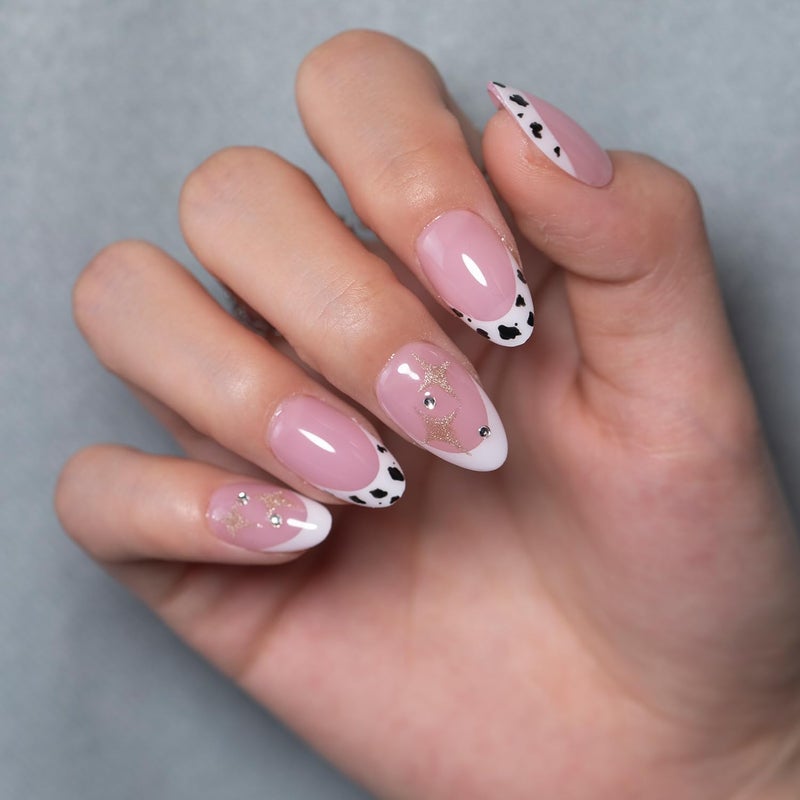 SXC Cosmetics French Tip Press On Nails Pink Series, Short Almond X-Pro Tips - Image 2