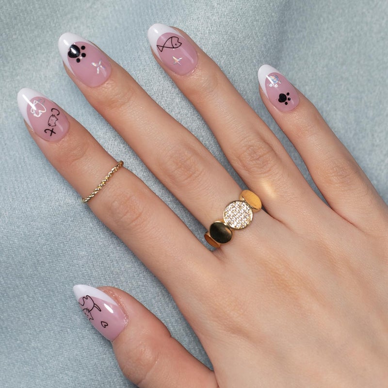 SXC Cosmetics French Tip Press On Nails Pink Series, Short Almond X-Pro Tips - Image 3