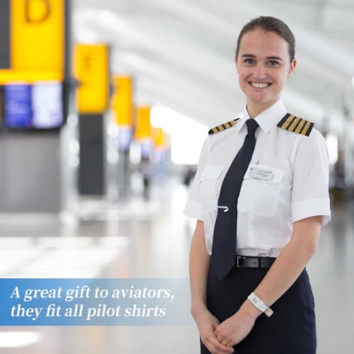 NICENEEDED 3 Styles Airlines Pilot Uniform Epaulets, Professional Aviators Shoulder Boards, Traditional Captain Shoulder Boards Insignia Uniform Bars Cosplay Epaulette Sliders for Men and Women - Image 5