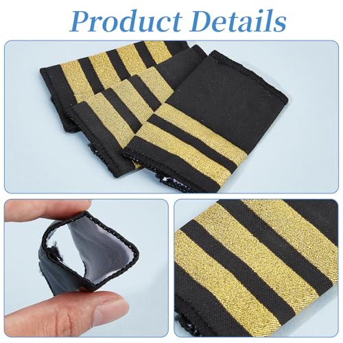 NICENEEDED 3 Styles Airlines Pilot Uniform Epaulets, Professional Aviators Shoulder Boards, Traditional Captain Shoulder Boards Insignia Uniform Bars Cosplay Epaulette Sliders for Men and Women - Image 3