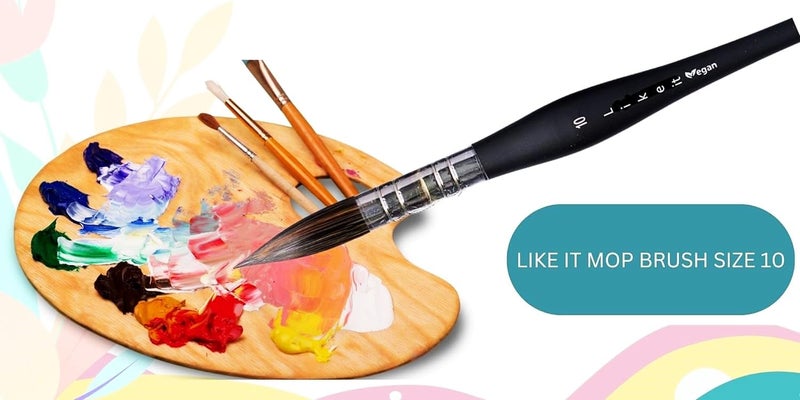 Like-It Artists Professional Watercolor Round Quill Mop Hair Paint Brush Single 1Pcs (Size 10) - Image 2