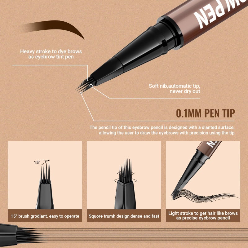 iMethod Eyebrow Pen - Eyebrow Pencil,2-in-1 Eyeliner Dual-Ended Microblading Eyebrow Pencil Long Lasting Waterproof Hair-Like Brow Pencil,with Eyebrow Brush,Eyebrow Pencils for Women,Reddish Brown - Image 3