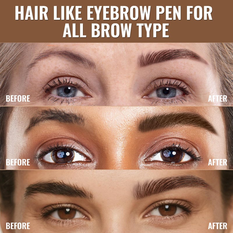 iMethod Eyebrow Pen - Eyebrow Pencil,2-in-1 Eyeliner Dual-Ended Microblading Eyebrow Pencil Long Lasting Waterproof Hair-Like Brow Pencil,with Eyebrow Brush,Eyebrow Pencils for Women,Reddish Brown - Image 5