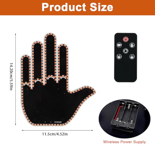 STHIRA® Car Rear Windshield Decorative Gesture LED Light with Remote Control, 203 Light Beads Design, 4-Mode Fun Animated Display for Greeting, Interaction, Turn Signals, and Decoration - Image 2