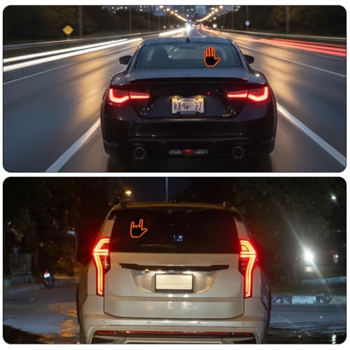 STHIRA® Car Rear Windshield Decorative Gesture LED Light with Remote Control, 203 Light Beads Design, 4-Mode Fun Animated Display for Greeting, Interaction, Turn Signals, and Decoration - Image 5