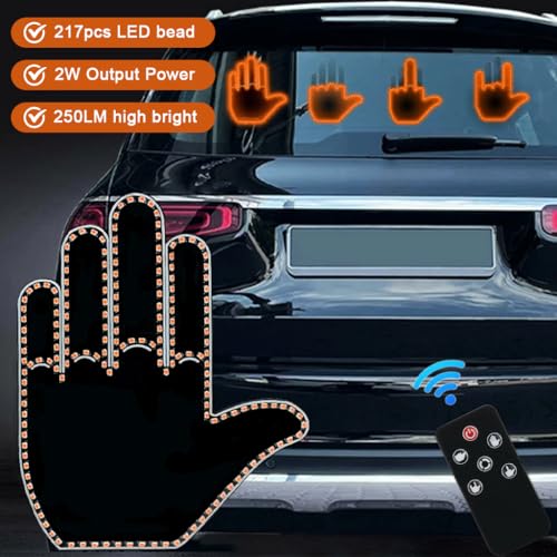 STHIRA® Car Rear Windshield Decorative Gesture LED Light with Remote Control, 203 Light Beads Design, 4-Mode Fun Animated Display for Greeting, Interaction, Turn Signals, and Decoration - Image 4