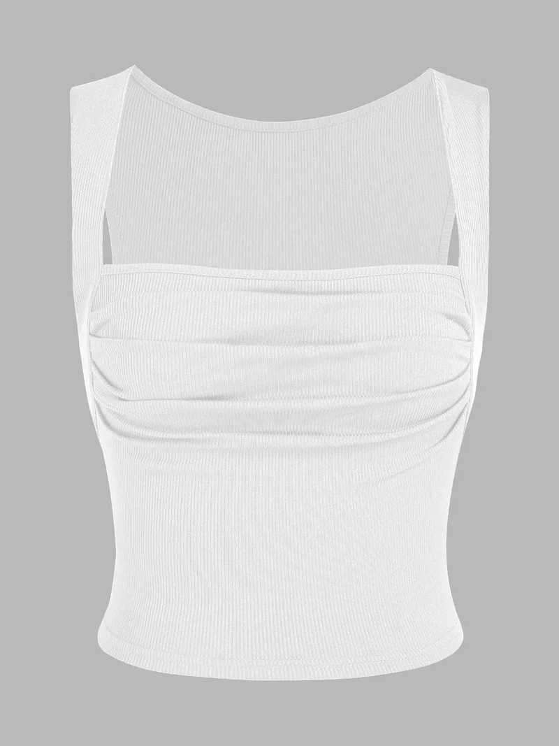 HICCUP Ruched Square-Neck Blouse