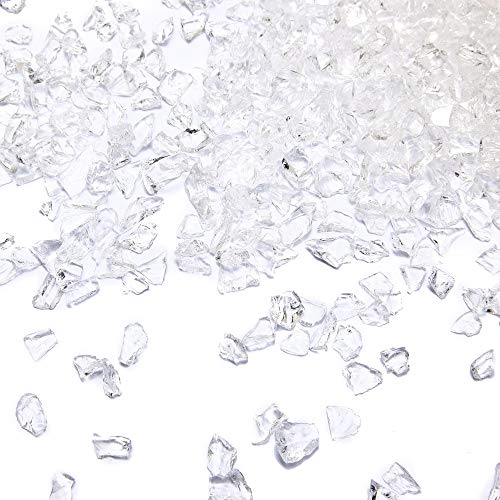 TWINKLING High Luster Crushed Glass Glitter, Broken Glass, Fire Glass Gems Chips for Fire Pit, DIY Resin Art, Epoxy Crafts, Geode Painting, Aquarium Decoration, 6-9mm(370g/13oz.) (Clear/Transparent) - Image 3