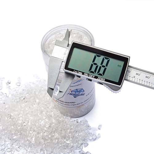 TWINKLING High Luster Crushed Glass Glitter, Broken Glass, Fire Glass Gems Chips for Fire Pit, DIY Resin Art, Epoxy Crafts, Geode Painting, Aquarium Decoration, 6-9mm(370g/13oz.) (Clear/Transparent) - Image 2