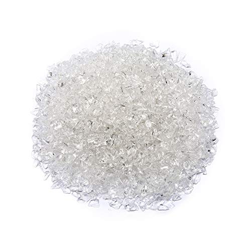 TWINKLING High Luster Crushed Glass Glitter, Broken Glass, Fire Glass Gems Chips for Fire Pit, DIY Resin Art, Epoxy Crafts, Geode Painting, Aquarium Decoration, 6-9mm(370g/13oz.) (Clear/Transparent) - Image 5
