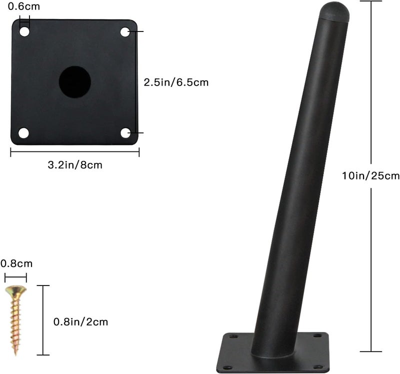 HIRVALL Decor Sofa Leg 8 Inch 20 Cms Sofa Furniture Black Cone Shape Sofa Leg Pack of 4 - Image 3