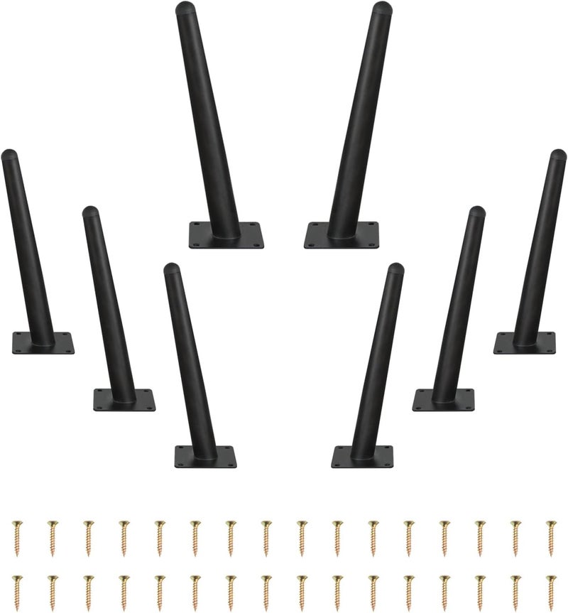 HIRVALL Decor Sofa Leg 8 Inch 20 Cms Sofa Furniture Black Cone Shape Sofa Leg Pack of 4 - Image 1