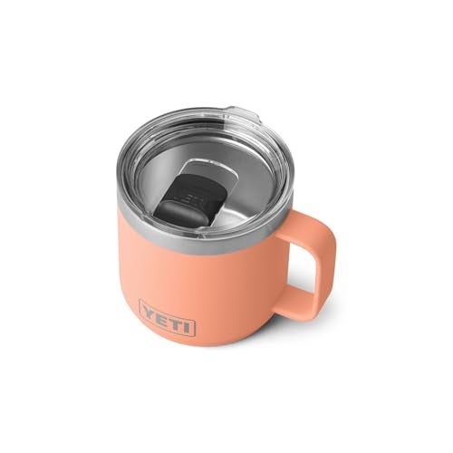 YETI Rambler 14 oz Stackable Mug Vacuum Insulated Stainless Steel with MagSlider Lid Lowcountry Peach